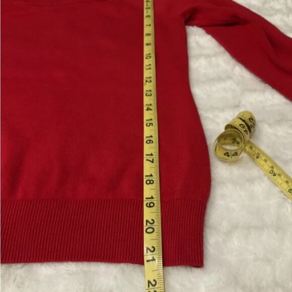 Lauren Ralph Lauren Classic Women’s Red Crew Neck Sweater Size Medium - Picture 3 of 6